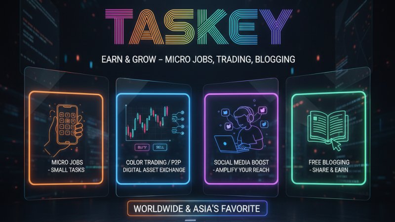 TASKEY The Ultimate All-in-One Platform for Micro Jobs, P2P Trading, and Social Media Growth